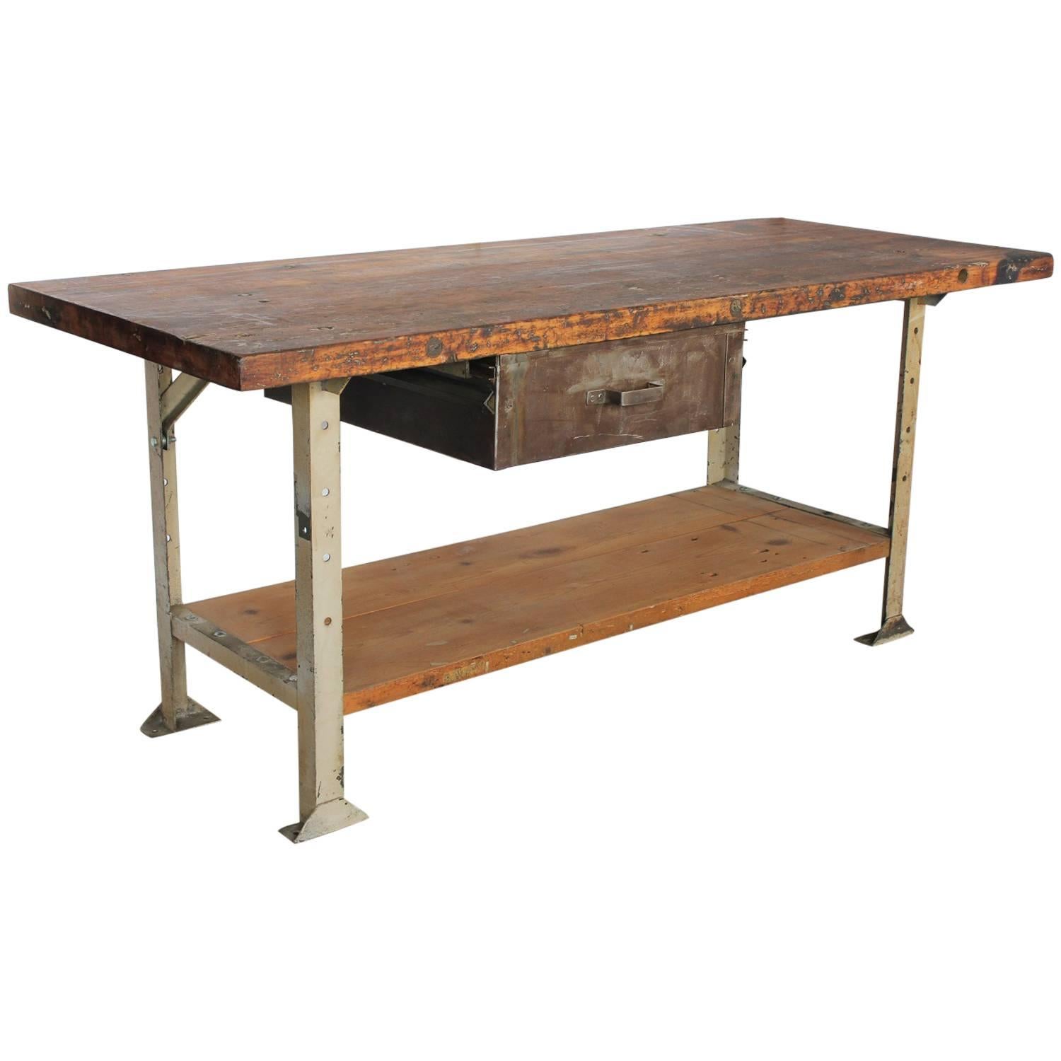 1930s American Industrial Table For Sale