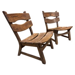 Pair of Dittmann & Co Brutalist Fireplace Lounge Chairs, 1960s, Netherlands