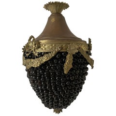 Grape Design Brass and Glass Ceiling Lamp, 1970s, Germany