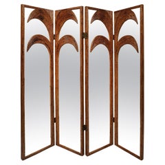 Vivai del Sud Bamboo Palm Trees Mirrored Screen, Italy, 1970s