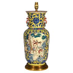 Antique 19th Century Chinese Ceramic Table Lamp