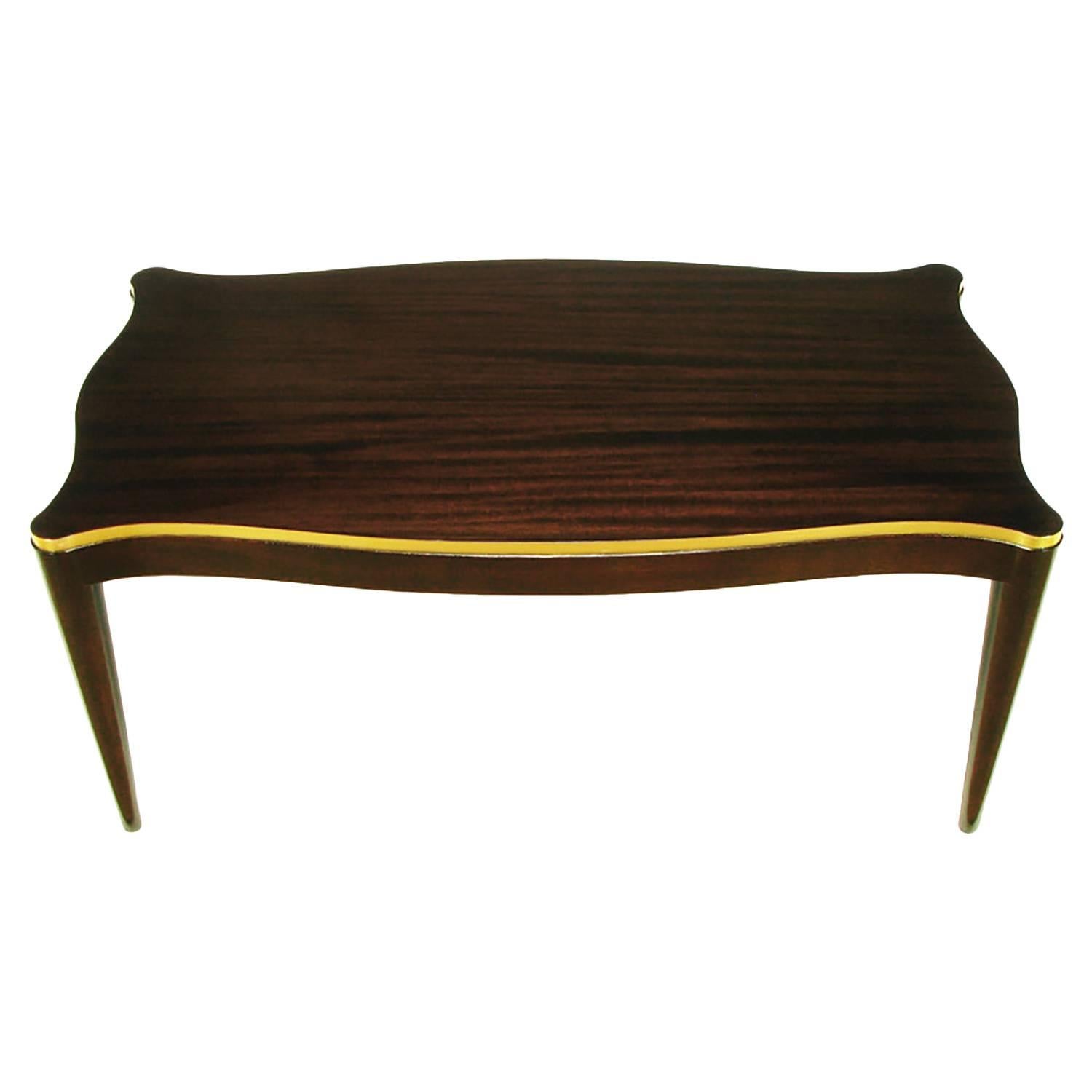 Davidson Ltd Ribbon Mahogany & Parcel Gilt Regency Coffee Table For Sale