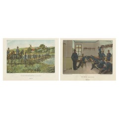 Military Lithographs – Prussian Soldiers on Duty by R. Knötel, 1900