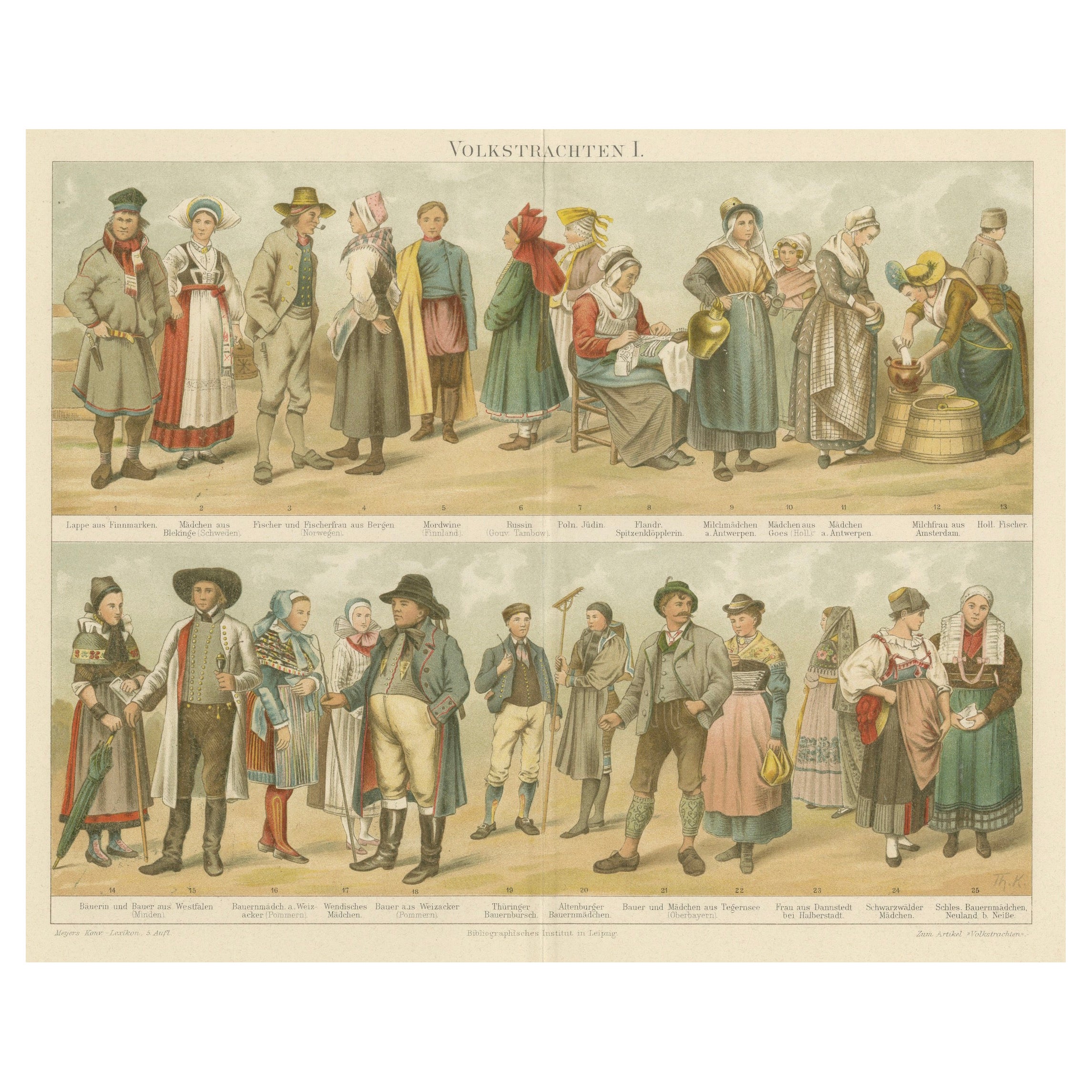 Traditional Folk Costumes from Europe – From Volkstrachten I. c. 1890