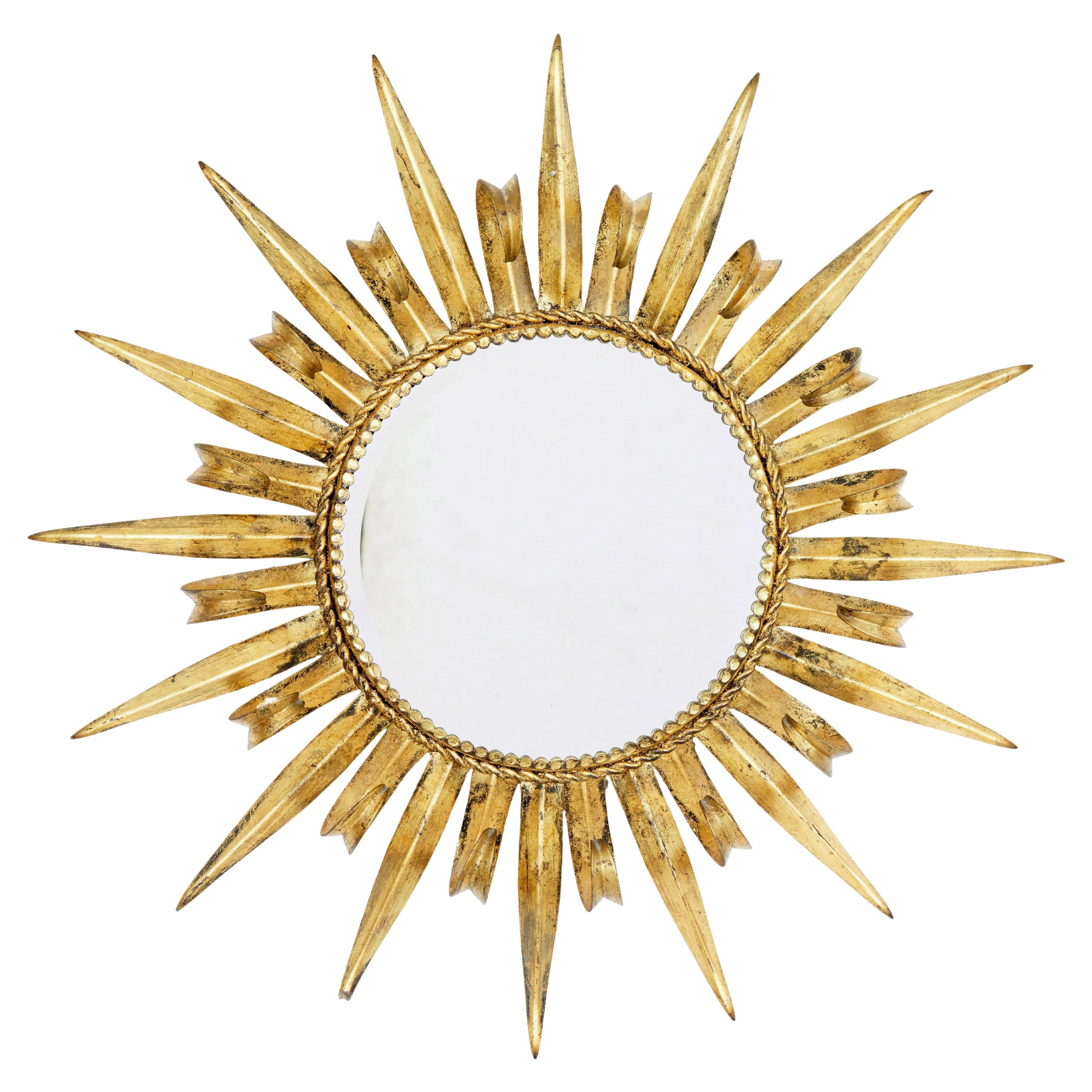 Mid century decorative sunburst mirror