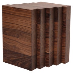 Brutalist Side Table in Solid Walnut - Scalae by Mokko