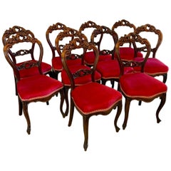 Outstanding Quality Set of 10 Antique Victorian Carved Mahogany Dining Chairs
