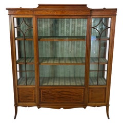 Superb Quality Antique Edwardian Inlaid Mahogany Display Cabinet