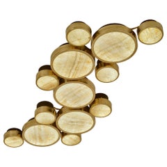 Gran Costellazione, Orion, Brass Onyx Flush Mount Chandelier Piattelli design