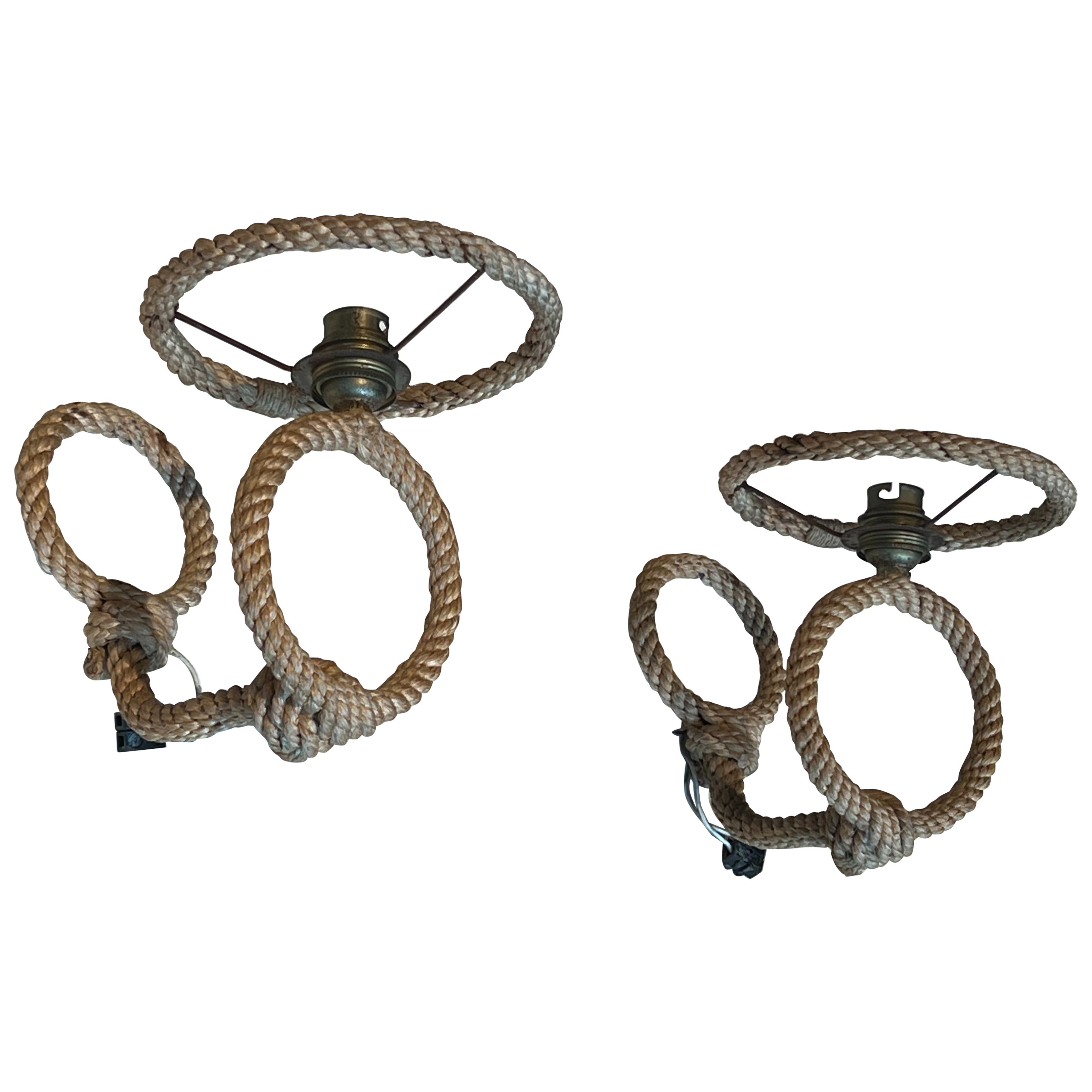 Pareja de apliques de cuerda de Audoux Minet en venta