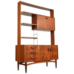 Rare G-Plan "Scandinavian Range" Room Divider in Teak With Bar