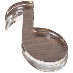 Tiffany & Co. Crystal Glass Musical Note Paperweight