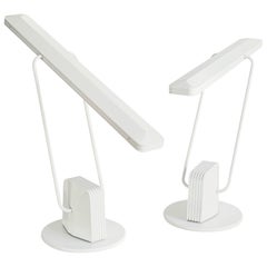 Articulated White Enamel Lamps