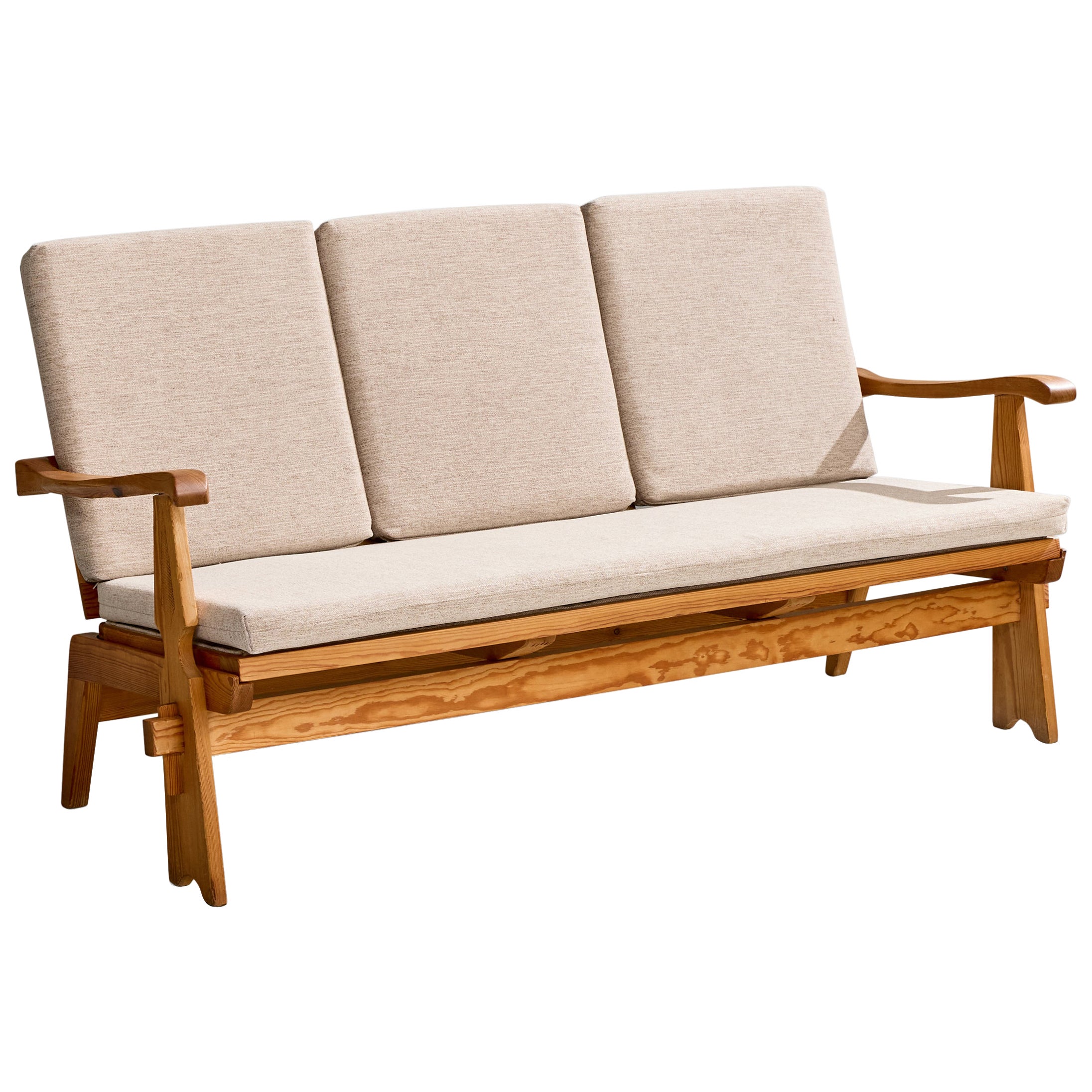 Krogenæs Møbler Attribution, Sofa, Pine, Fabric, Norway, 1960s