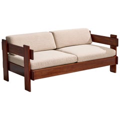Casulo, Sofa, Wood, Fabric, Brazil, 1960s