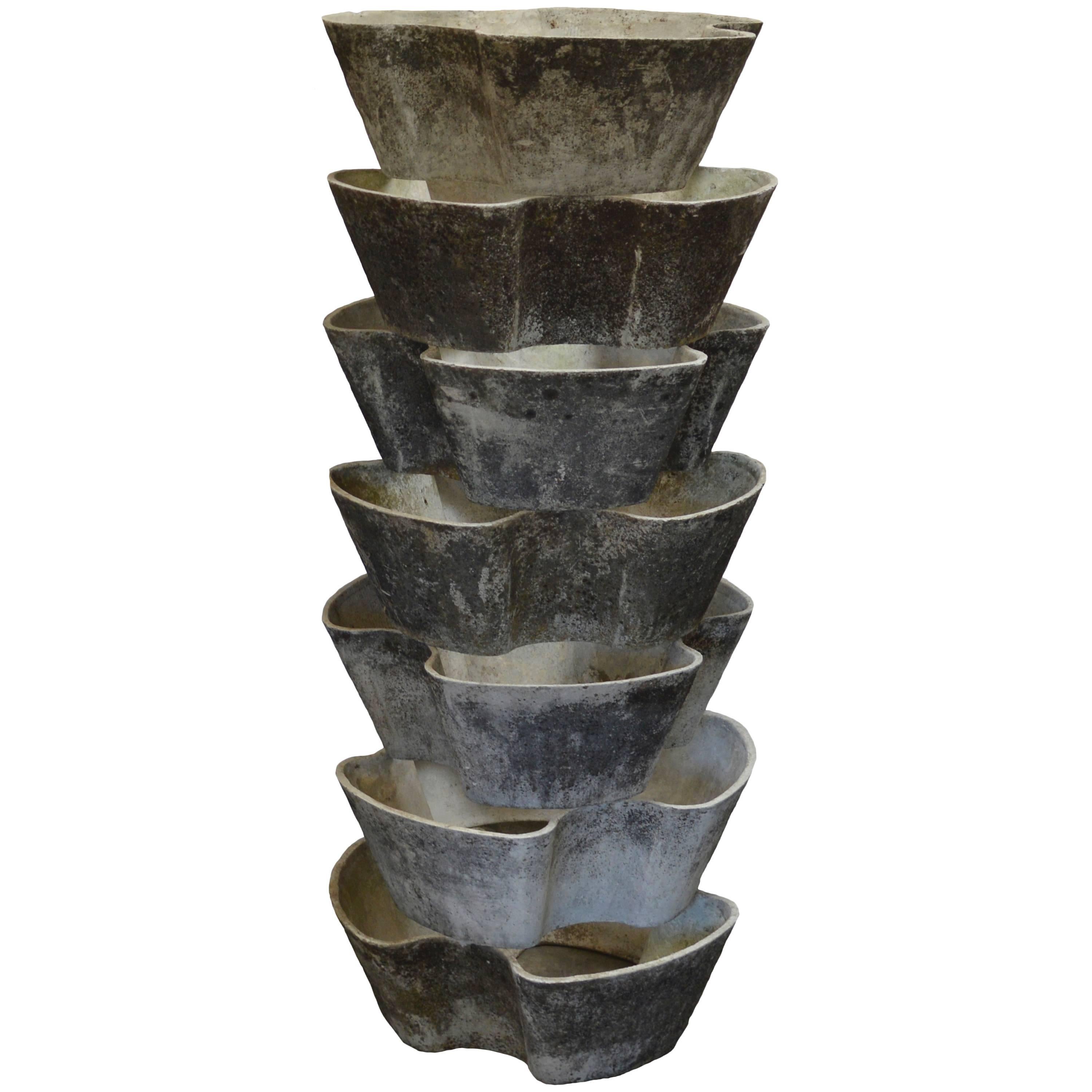 Rare Mid Century Modern Stackable Planters by Willy Guhl for Eternit 