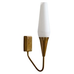 Harald Notini, Wall Light, Brass, Glass, Sweden, 1940s