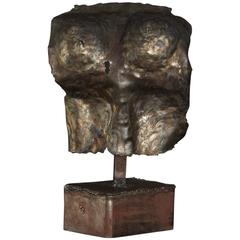 Brutalist Bronze Sculpture of a Female Torso 4