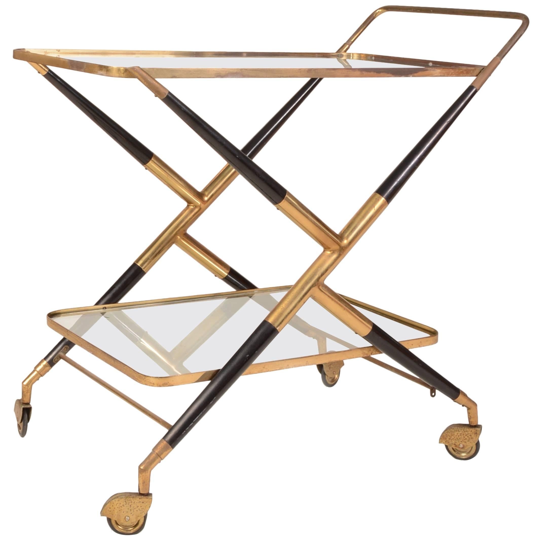 Cesare Lacca Brass Bar Cart