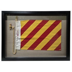 Nautical Signal Flag of Letter "Y" in Shadowbox Frame