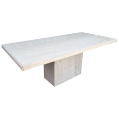 Large Italian Travertine Dining Table