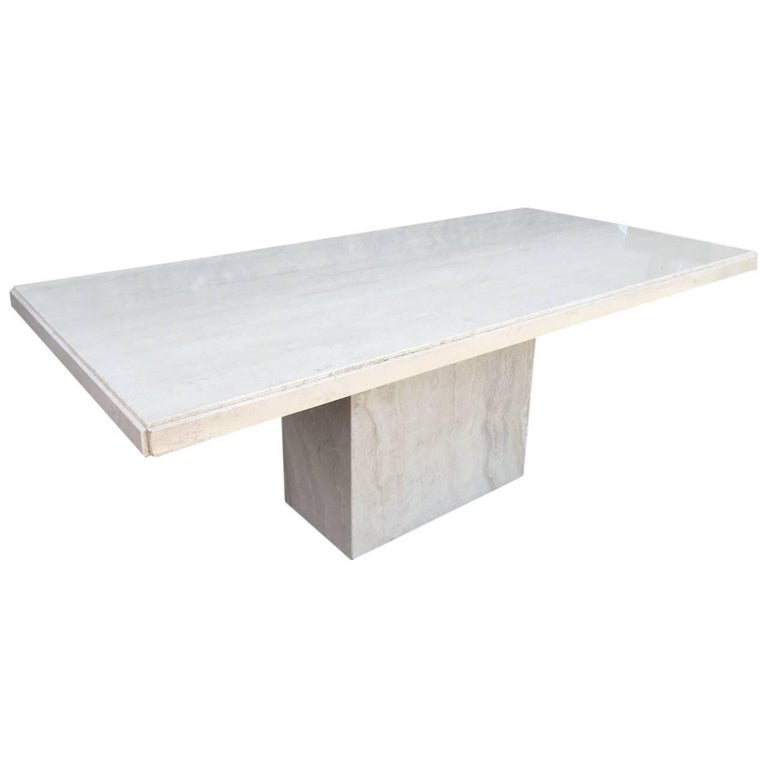 Large Italian Travertine Dining Table For Sale at 1stDibs travertine