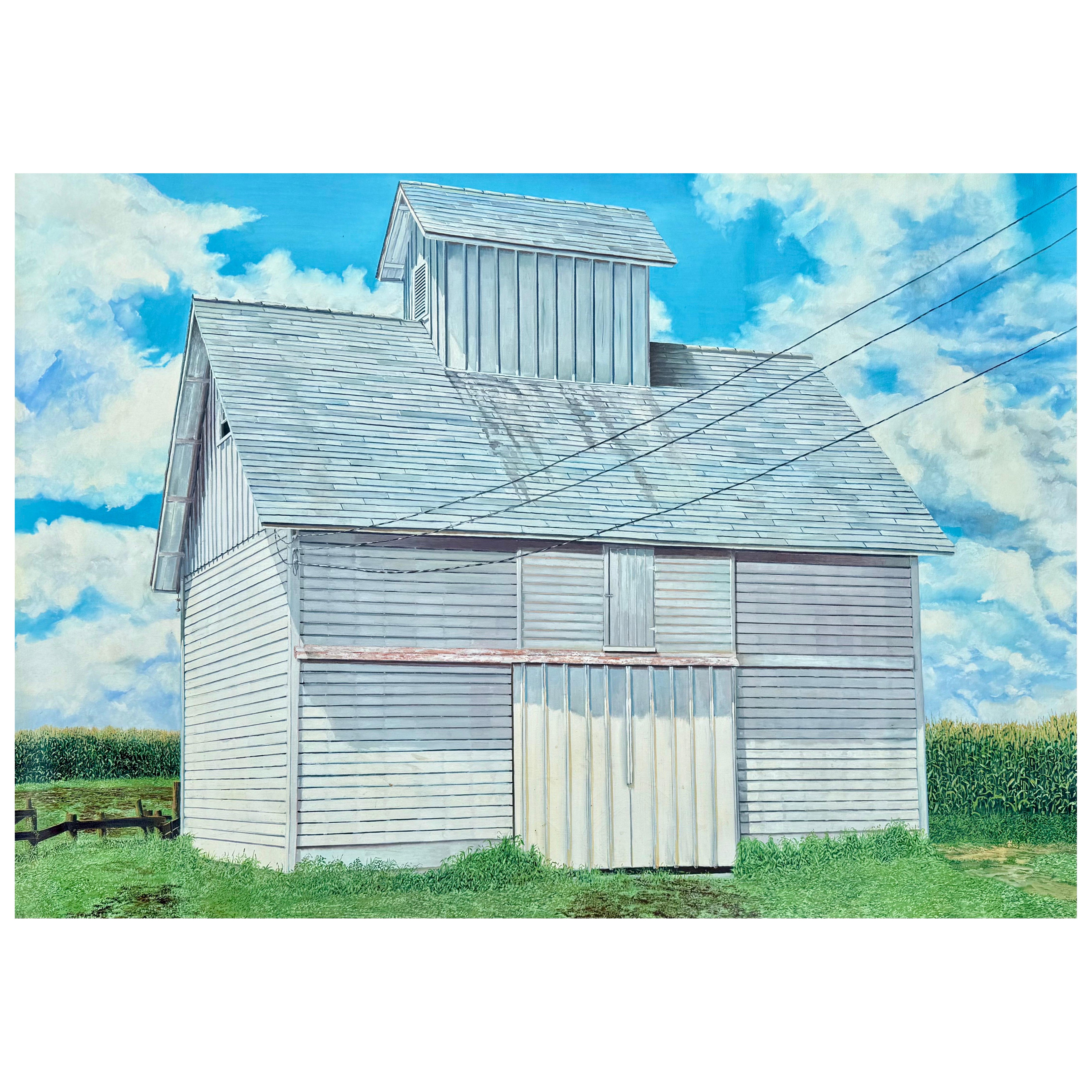 Harold Gregor Pintura Original Illinois Corn Crib No. 23 en venta