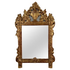 18th C. Carved Giltwood Marriage Mirror from France