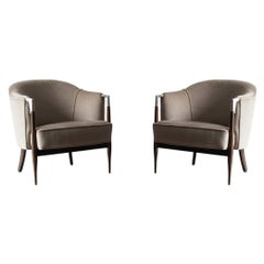 Set of MCM Lounge Chairs in Mohair, C. 1960s