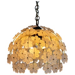 Murano Glass floral chandelier MidCentury Modern Italy 1980s