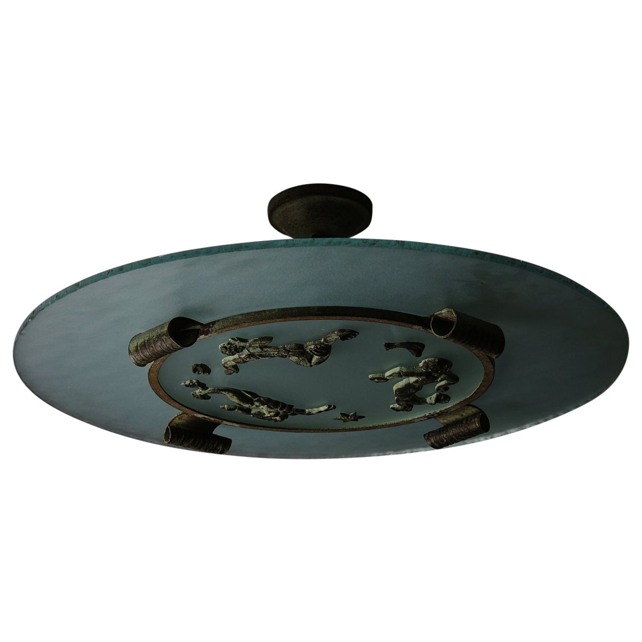Swedish designer ceiling lamp '1252' by Bjerkås Armatur, 1940s