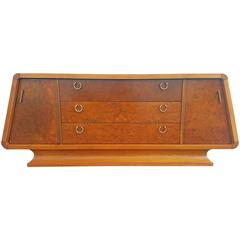 Sculptural 1970's Oak and Burl Credenza