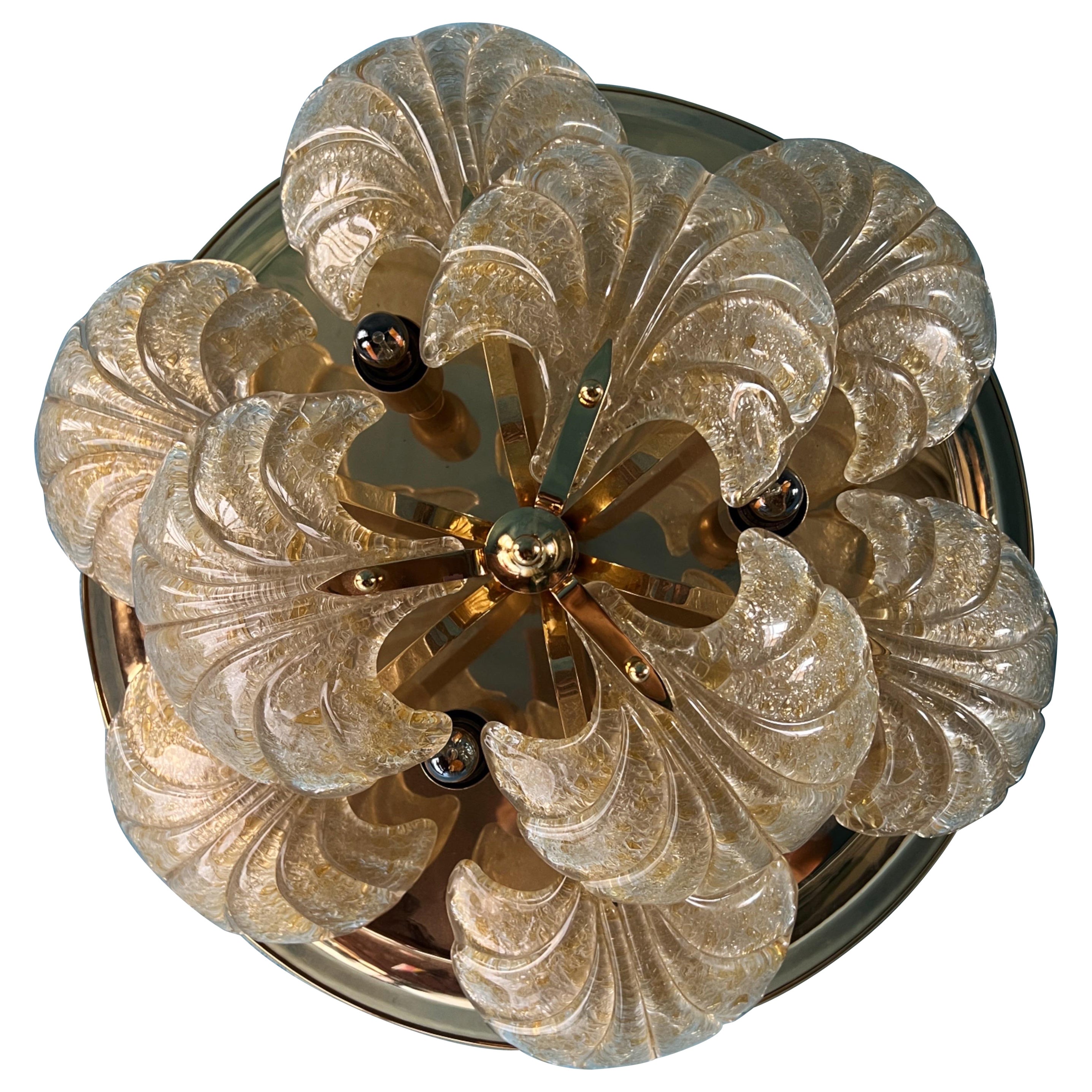 Murano Glass flush mount or wall light MidCentury Modern Italy 1980s