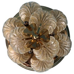 Murano Glass flush mount or wall light MidCentury Modern Italy 1980s