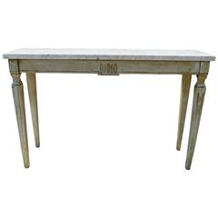 Marble Top Console in Dove Grey
