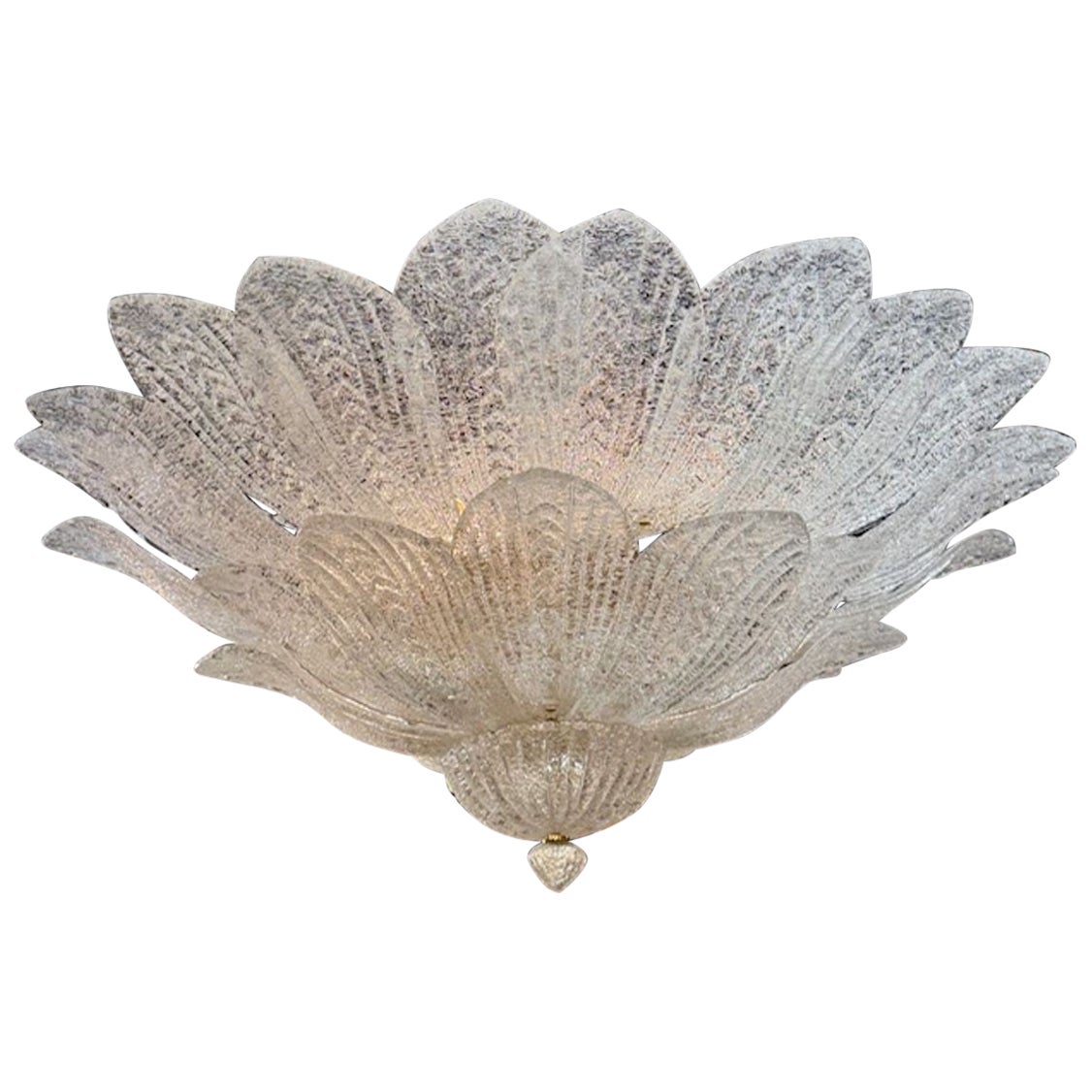 Murano Glass Two Tiered Flush Mount Chandelier