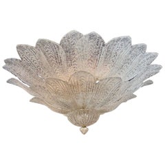 Murano Glass Two Tiered Flush Mount Chandelier