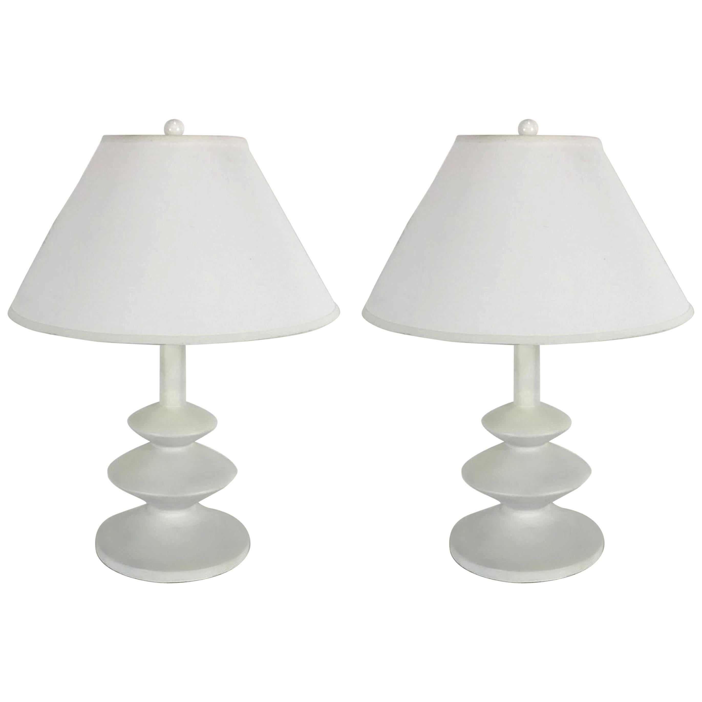 Pair of Giacometti / JM Frank Plaster Table Lamps