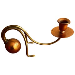 Antique Carl Defner Art nouveau brass and copper candle stick 1910s