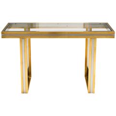 Maison Jansen Brass and Chrome Console Table