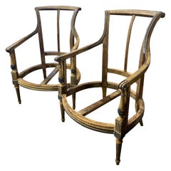 18th Century Pair Directoire Bergeres Detached Columns