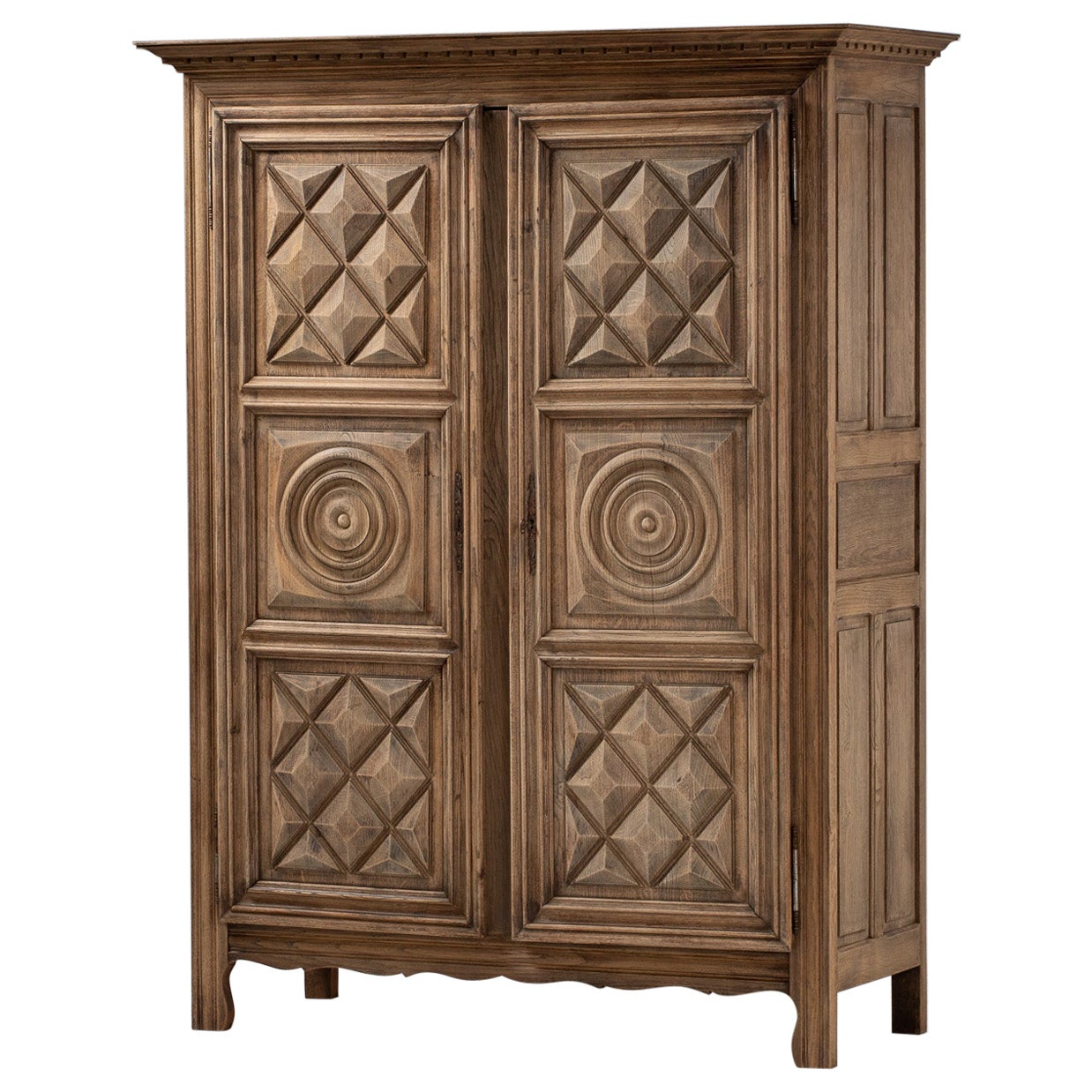 Armoire in Carved Oak, France, 1950