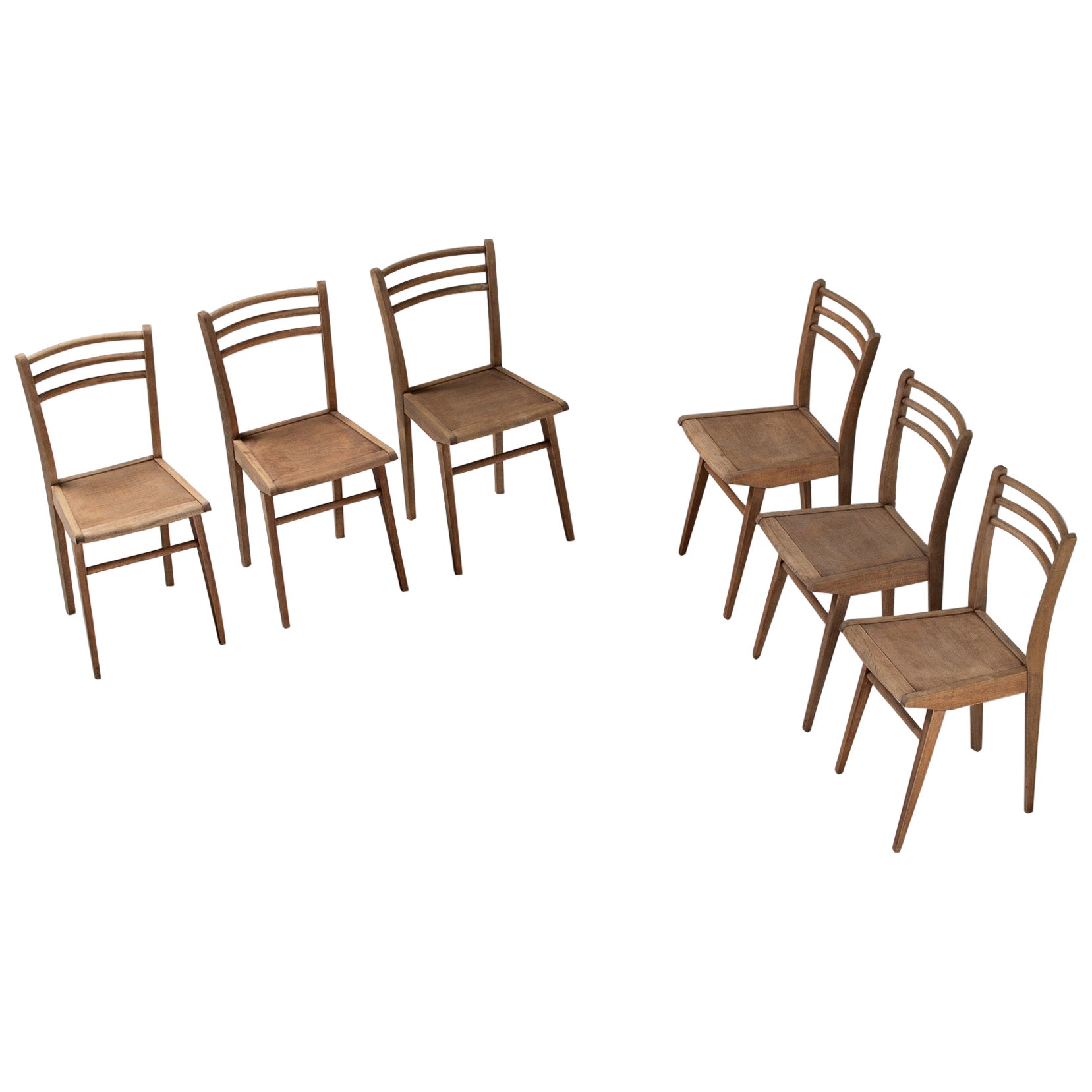 Set of Six Dining Chairs, France, 1950s
