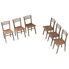 Set of Six Dining Chairs, France, 1950s