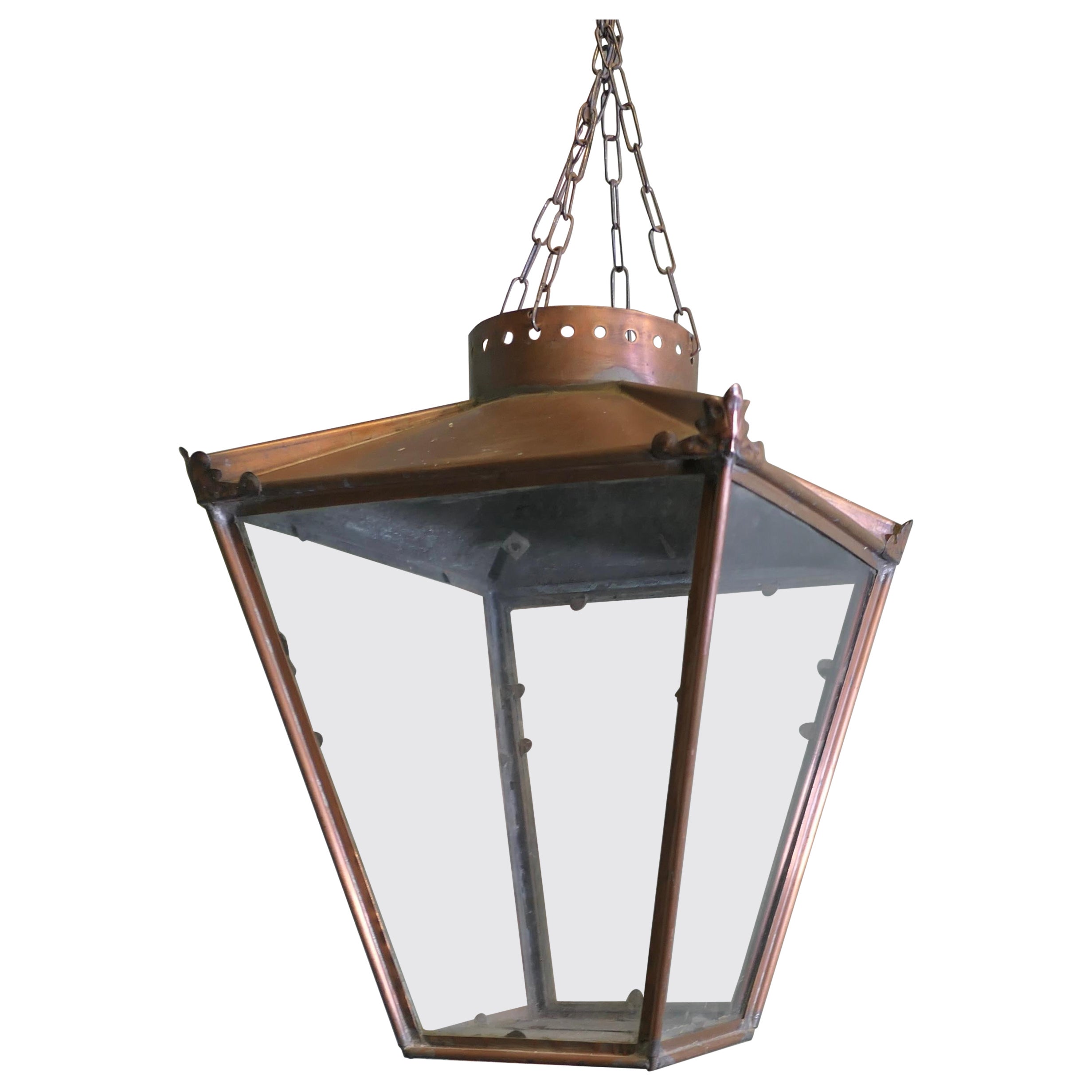 Large Copper Hanging Lantern Lampshade