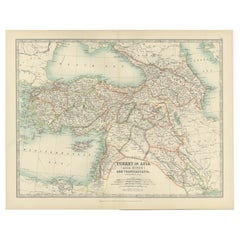 Antique Map of Turkey in Asia (Asia Minor and Transcaucasia), 1903