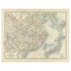 Antique Map of China, Taiwan, Korea, Hong-Kong and Japan, 1903