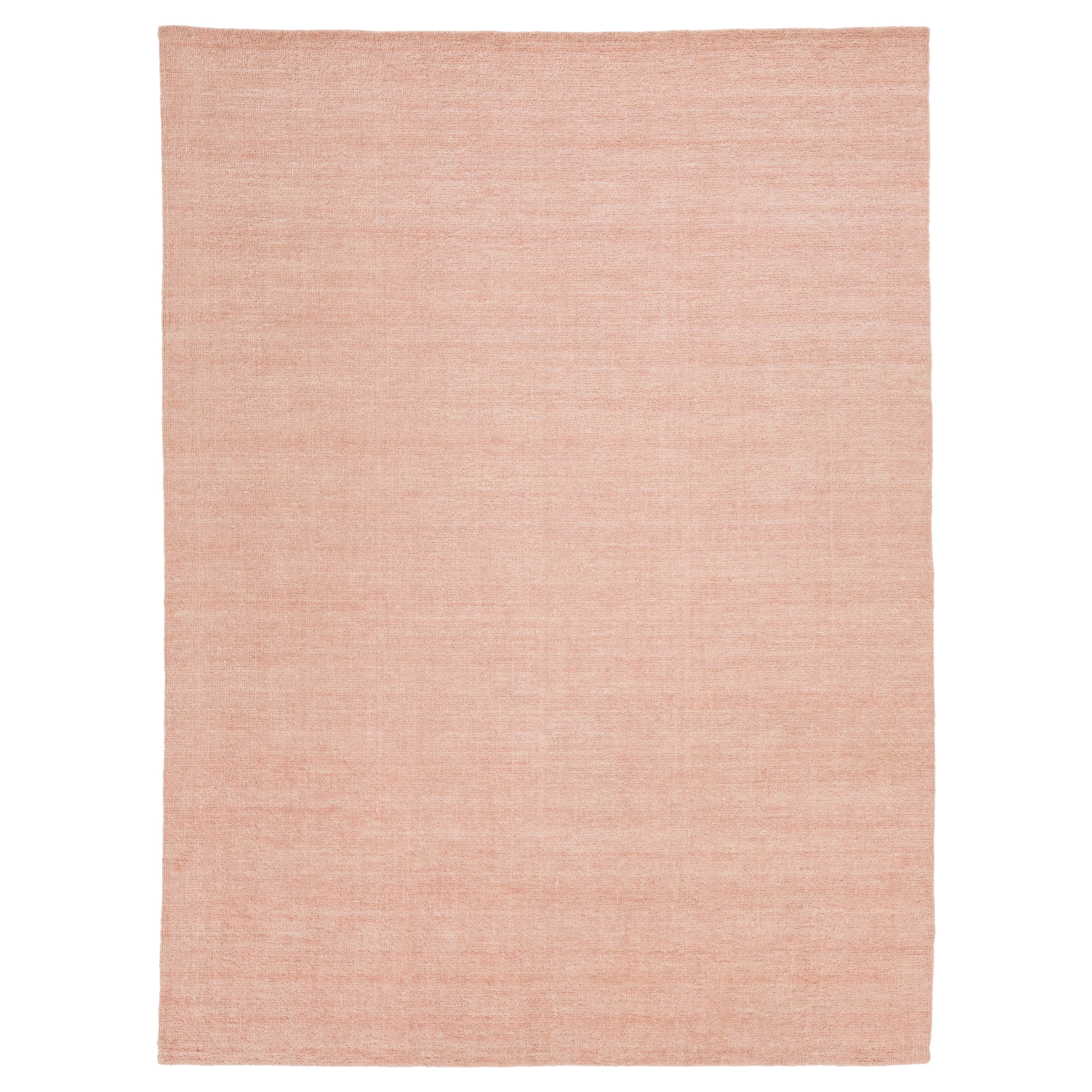 9 X 12 Alfombra moderna de lana con textura india hecha a mano en color rosa sólido en venta
