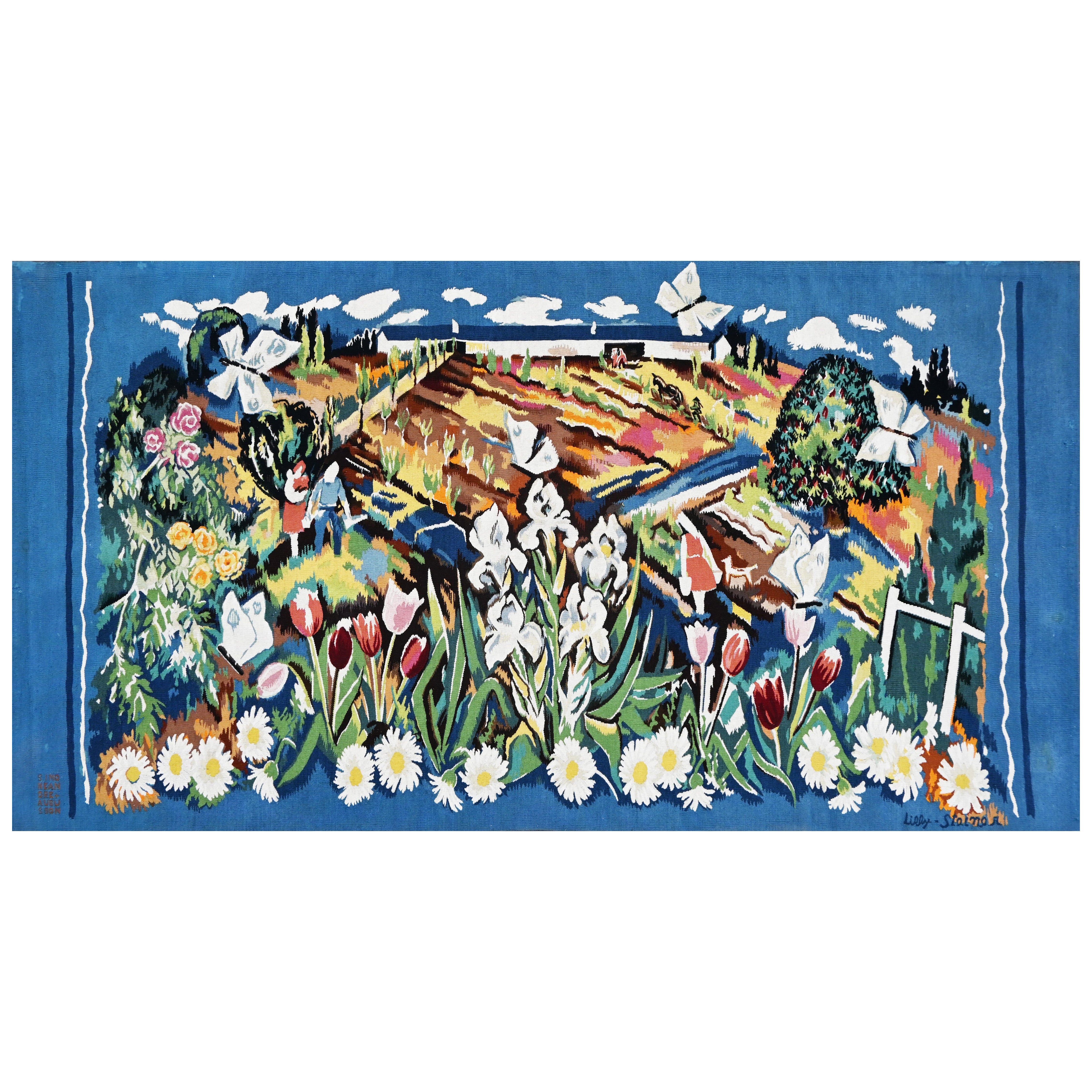 Lilly STEINER by Atelier Simone ANDRE, French Aubusson moderne tapestry - N 1556