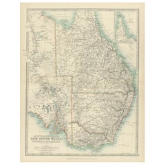 Antique Map of South Australia, New South Wales, Victoria and Queensland, 1903